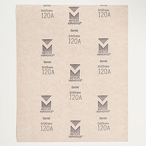 Mercer Industries 205120A - 9 x 11 Garnet Paper Sheets, Grit 120A (100 pack)