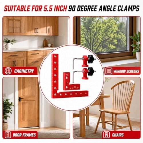 8Pack Corner Clamps for Woodworking, 90 Degree Clamp, 5.5" x 5.5"& 2.3" x 2.3" Aluminum Alloy Right Angle square Tool for Frames, Drawers, Screens, and Picture Frames, for Husband