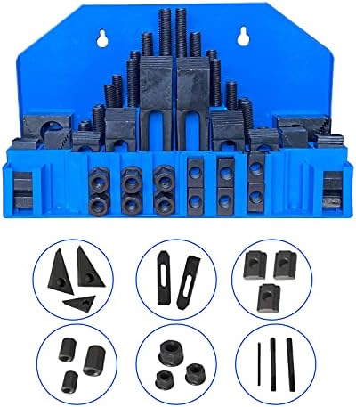 58PC Hold Down Clamp Clamping Set Kit Bridgeport Mill (7/16" Slot 3/8" Stud)