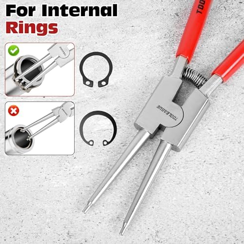 TOOLEAGUE 13" Large Snap Ring Pliers, Straight External Circlip Pliers,1 Pc