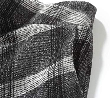 IDEALSANXUN Womens Plaid Wool Skirts Elastic Waist A-Line Pleated Tartan Long Skirts