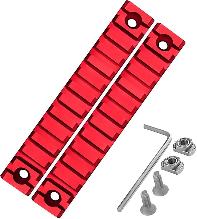 Gotical Combo of 5 Slots & 7 Slots M-Lock Rail Picatinny Rail Section Adapter Super Value Pack M-Lock with Set of Screws ML0K Picatinny Accessory Rail (Pack of 8 - Slots, Trigger & Attachment)
