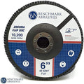 Benchmark Abrasives 6" x 7/8" Premium High Density Jumbo Zirconia Type 27 Flap Discs for Angle Grinder, 6 Inch Sanding Discs, Finishing, Deburring, Rust Removal - (10 Pack) 40 Grit