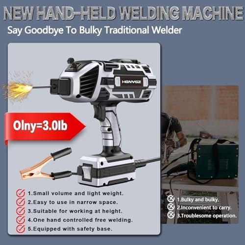 Welding Machine Handheld,20-120A 110V Portable Stick Welder 20pcs Rods,IGBT Hand Held Welder Machine withHot Start Arc Force Anti-stick ARC Welder Gun,6 Variable Current Adjustment (Grayish black)