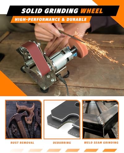 Mini Belt Sander, Electric Small Sander Knife Sharpener, 5"x6.8"x5.5"
