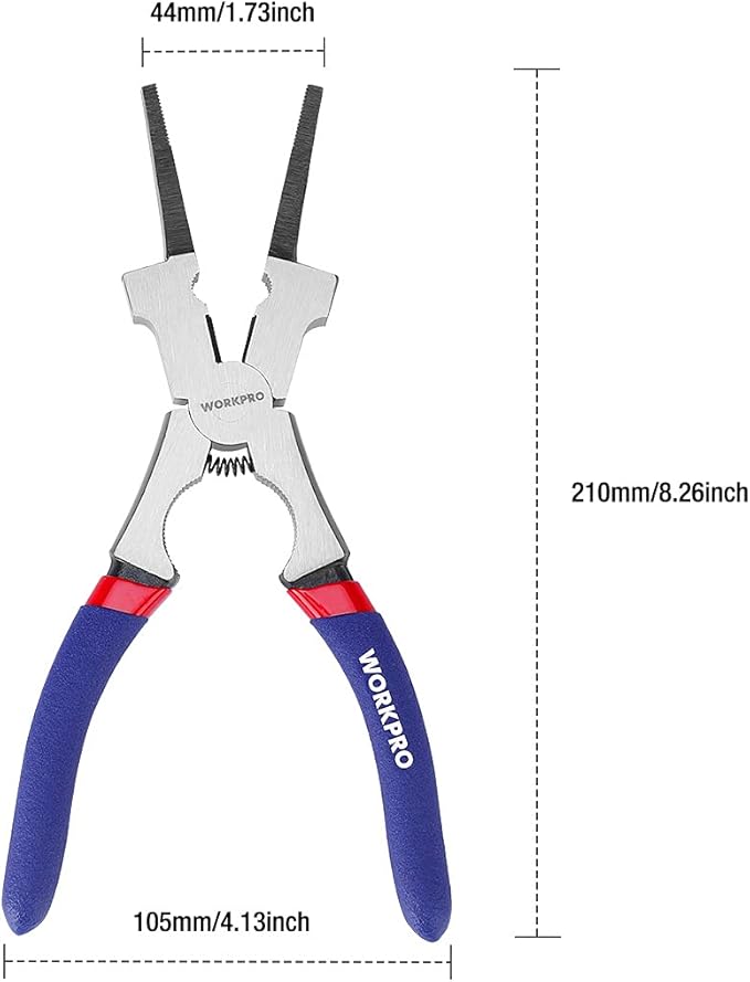 WORKPRO 8" Welding Pliers, Multi-Functional CR-V Steel Welding Pliers for Welding, Electrical, Mechanical, Workshop and Home Use