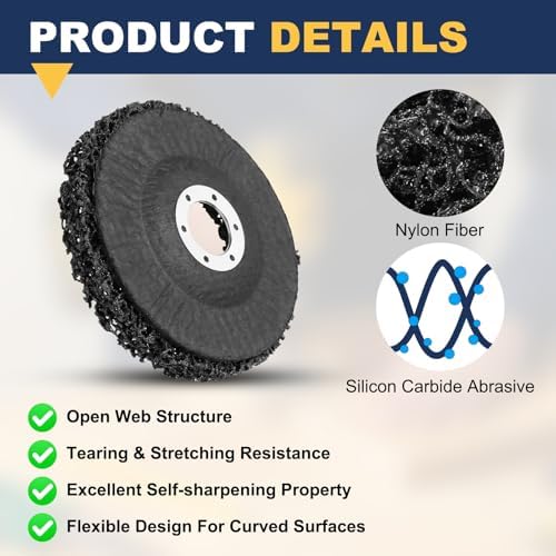 3Pcs 4.5"x7/8"(Arbor) Paint Stripper Discs for Angle Grinder Black