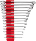 TEKTON Combination Wrench Set, 14-Piece | WCB95201 | (6 - 19 mm), Modular Organizers, Chrome Finish