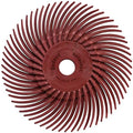 Dedeco Sunburst Radial Bristle Discs 12-Pack - 3" Curved - 3/8" Arbor - Red 220 Grit (Standard) - Aluminum Oxide for Polishing & Finishing