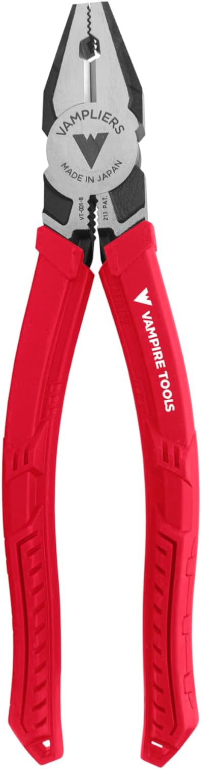 VAMPLIERS 2-PC Screw Extractor Pliers Set 8" Linesman + 7" Slip Joint Plier | VT-001-S2C Made in Japan, High Carbon Steel, Non-Slip Jaws, Removes Stripped, Rusted, Security, Torx Screws, Nuts & Bolts