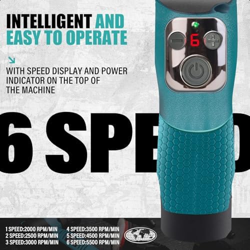 AUTIWOZ Cordless Mini Polisher Fast Change 1/3inch 12mm and 3mm Orbital, DA/RO Small Polisher for Car Detailing 6 Speeds, 2Pcs 2000mAh Li-ion Batteries, with Collet, Cone Cylinder Polishing Pads