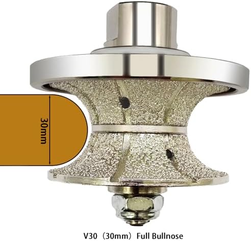 V30 Diamond Full Bullnose Profile Wheel Diamond Hand Profiler Router Bit Wheel Vacuum Brazed with 5/8-11 Thread for Grinder Polisher Granite Marble Concrete and Countertop Edge Shaping