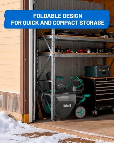 Litheli 2x20V Cordless Snow Blower, 20'' Brushless Electric Snow Thrower with Wheels, 180° Adjustable Chute, LED Lights, Battery & Charger Included, Heavy Duty for Driveway Patio
