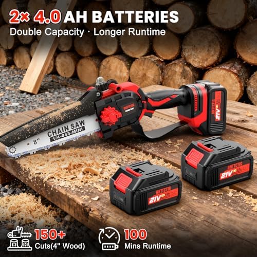 2-in-1 Cordless Pole Saw, 8 Inch Mini Chainsaw, 6.6-Ft Electric Pole Saws