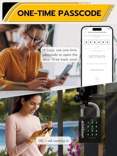 Pothunder Heavy Duty Smart Padlock, Gate Lock Padlock with Key Code and RFID, Outdoor Weatherproof Biometric Digital Lock for Gate, Sheds, Fence, Garage, Locker, Storage Unit