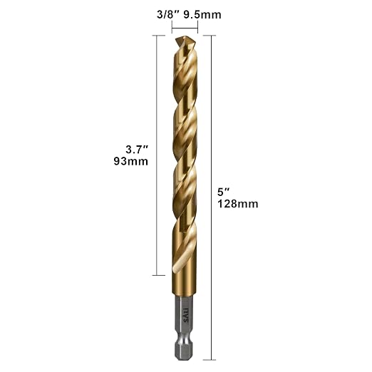 SALI Cobalt Drill Bit Set,3 Pack 3/8 Inch High Speed Steel Hex Shank Jobber Drill Bits, for Hardwood, Aluminum,Metal,Copper,Alloyed Steel