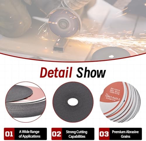 100 Pack 5" x.040 x7/8" Cut-Off Wheel - Metal & Stainless Steel Cutting Discs