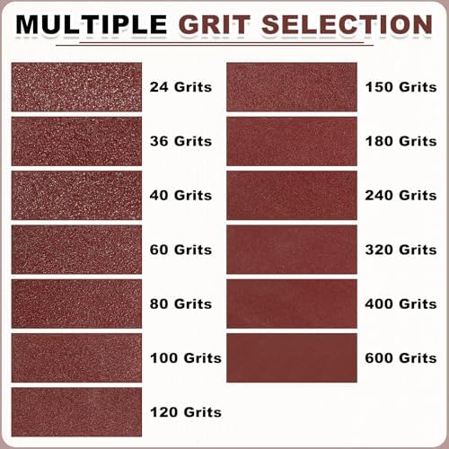 HARFINGTON 1/2 x 16 Inch Sanding Belts, 18 Pcs 80 Grits Aluminum Oxide