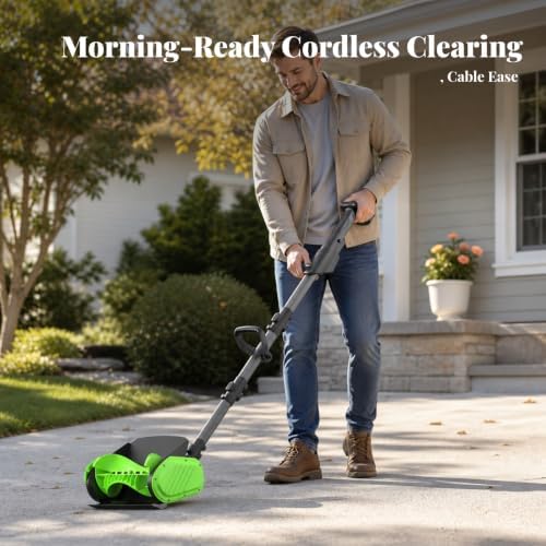 Maintenance Handheld Snow Compact, Cordless Snow, Powerful, Tool, for Sidewalks, Green