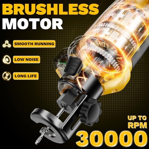 Cordless Drywall Cut-Out Tool Compatible with Dewalt 20V Battery, 3 Speed Adjustable Brushless Rotary Saw with Up to 30000 RPM, Compact Spiral Saw Kit for Wood,Drywall,Tiles,plastic, (Tool Only)