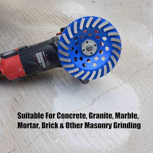 7 in. x 7/8-5/8 in. Non Threaded 24 Segments 7 Inch Concrete Grinding Wheel, Diamond Cup Wheel for Granite Marble Concrete (7/8"-5/8" Non-Threaded)
