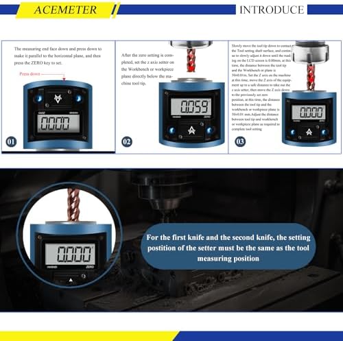 Electronic Z Axis Zero Setter,Digital Height Pre-Setter,Z Axis Pre Setting Device Positioning Tool,CNC Machining Center Blade Adjuster,for CNC Lathe,Milling Machine,Drilling Machine