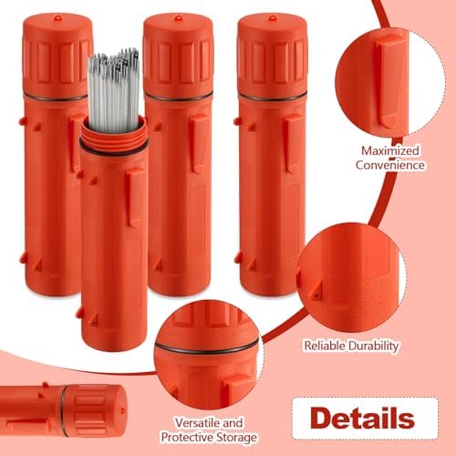 Zonon 4 Pcs Welding Rod Storage Tube 14 Inch Tig Rod Holder, Orange