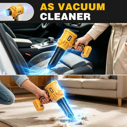 Handheld Leaf Blower Cordless for DeWALT 20V Battery, 2-in-1 Portable Blower & Vacuum Cleaner, Lightweight for Patio, Garden, Leaves, Dust, Car Clean, Garage, Snow Cleaning (Leaf Blower & Vacuum)
