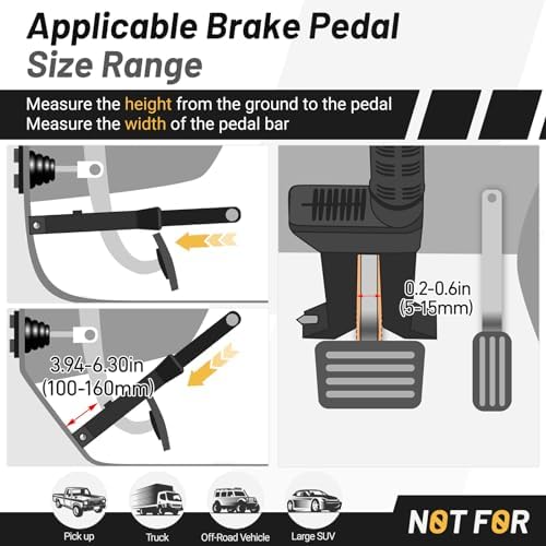 Kernel Brake Pedal Lock, Anti Theft Car Device, Patented Automotive Anti-Theft System, Clutch Pedal Deadbolt Lock for Cars, SUV's, Van Security with 3 Keys