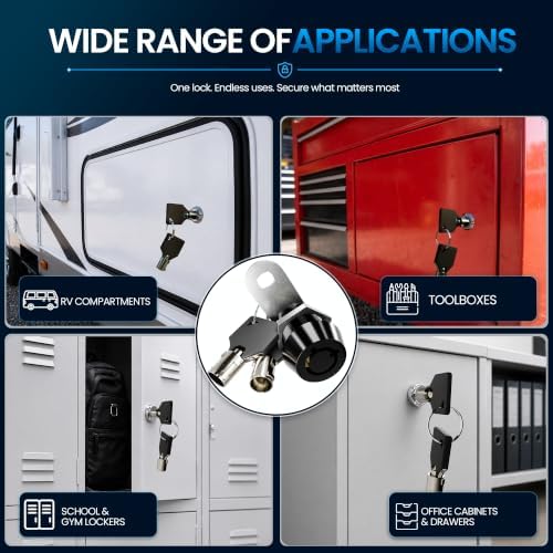 5/8" Tubular Cam Locks (90° Black, 5-Pack) RV Toolbox Cabinet Replacement