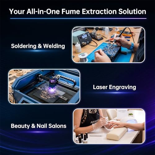 JJ-M131 Fume Extractor, 3-Stage Filtration,12Pcs Filters,180-200m³/h