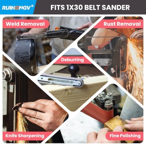 1 x 30 Inch Sanding Belts Assortment 80-5000 Grit, 16 Pack