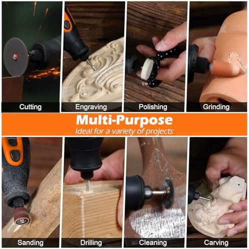 HARDELL 12V Cordless Rotary Tool Kit, 35000RPM Higher Power Rotary Tool