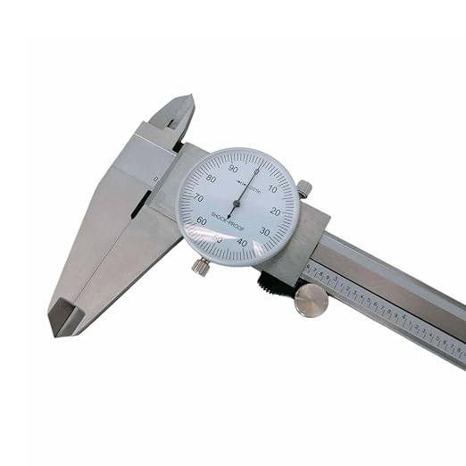 Stainless Steel 12" Mechanical Dial Caliper Measures Outside Inside Ruler Scale