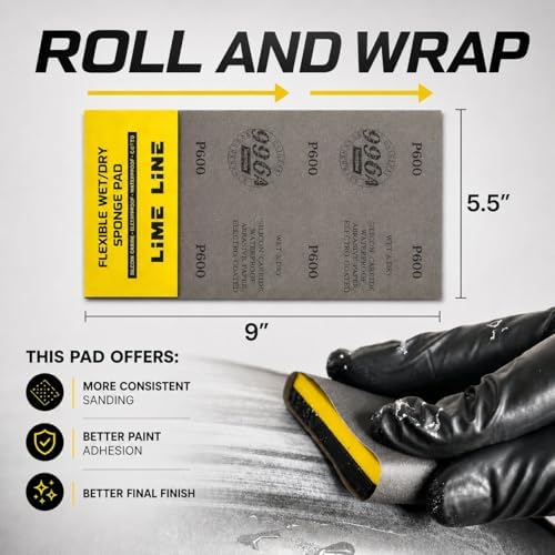 LiME LiNE Sanding Sheets 25 Pack, Automotive Grade Silicon Carbide Wet or Dry Sand Paper (2000 grit)