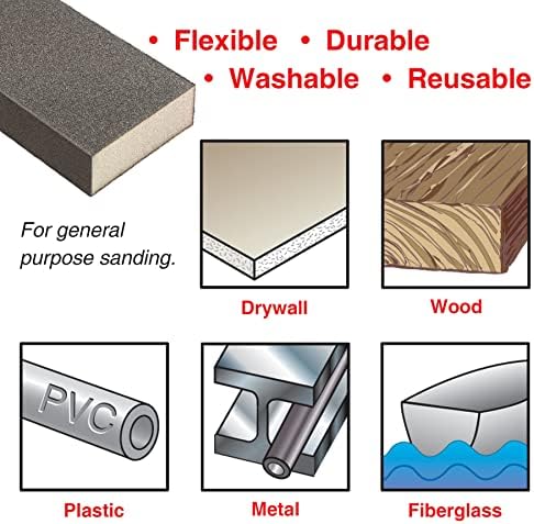 Ivy Classic 42030-12 Medium/Fine Angled Drywall XL Sanding Sponge, Flex-Abrasive, 12-Pack