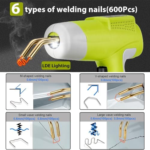 Choerinton Plastic Welder Compatible with Ryobi 18V Battery, with 600PCS Staples, Pure Copper Transformer, Rapid Heating, Plastic Welding Kit for Car Bumper, Dashboard & Repair(No Battery)