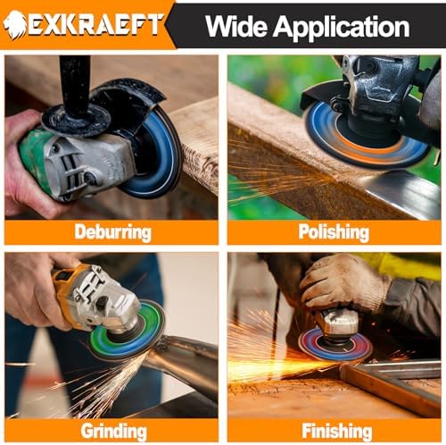 EXKRAEFT Flap Discs 4 1/2 for Angle Grinder, 50pcs Grinder Sanding Disc