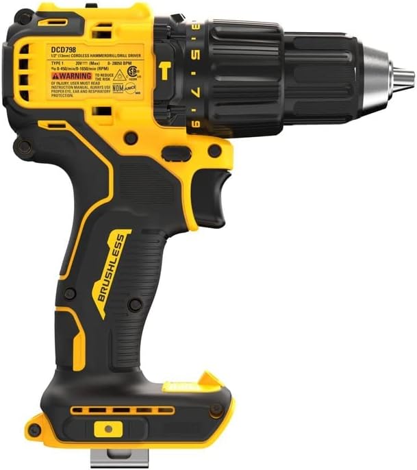 Dewalt DCD798B 20V MAX Brushless 1/2 in. Cordless Hammer Drill Driver (Tool Only) (Renewed)