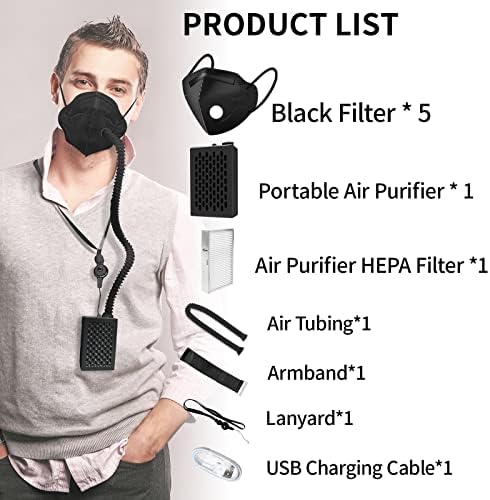 Bwinmak Electric Portable Rechargeable Air Purifier Makes with Filter for Dust,Sanding,Polishing,Weeding,Protection Works