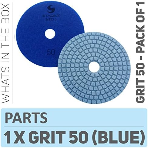 PPW102D Diamond Polishing Pads 4 Inch Grit 50 - For Concrete Marble Terrazzo Floor Granite Stone Counter Edge Wet Polishing
