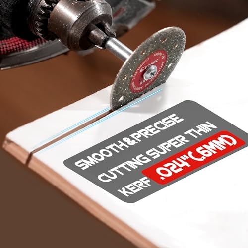 EZARC 1-1/2 Diamond Tile Cutting Wheels with Mandrel, 0.6mm Kerf, 3-Pack