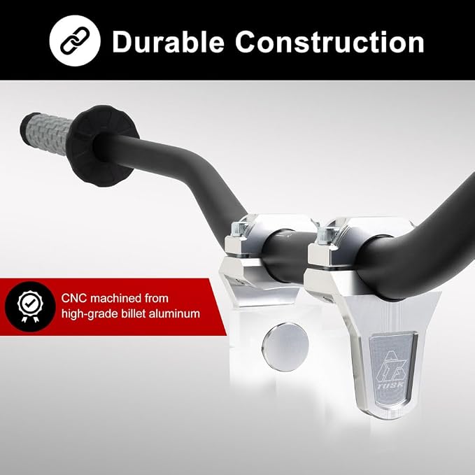 Tusk 2" Pivoting Bar Risers for Motorcycle & Dirt Bike - 1 1/8" Bar Clamp to 1-1/8" Handlebars – Universal Fit, Black