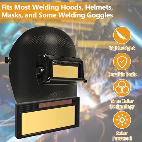Auto Darkening Welding Lens Shade 5-13, 2" x 4-1/4" x 0.33", Gold