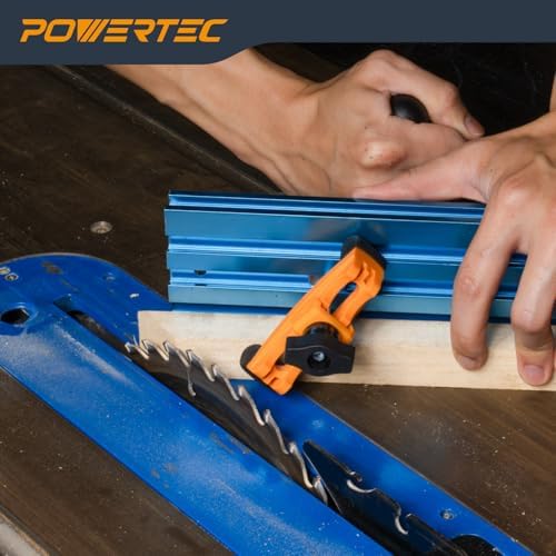 POWERTEC 2PK Adjustable Mini Hold Down Clamps, Multi-Positionable T Track Clamp, Reinforced Plastic Clamps with 1/4”- 20 Steel T Track Bolts for Drill Press, Router Table, CNC Machine & More (71786)