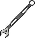 HARFINGTON Combination Wrench 21mm Metric Extra Long 12-Point Box and Open End Carbon Steel Double Ended Industrial Grade Spanner for Automotive Furniture Machinery DIY Repair, Black