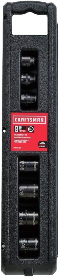 CRAFTSMAN Impact Socket Set, SAE, 3/8", 9Piece (CMMT15880)