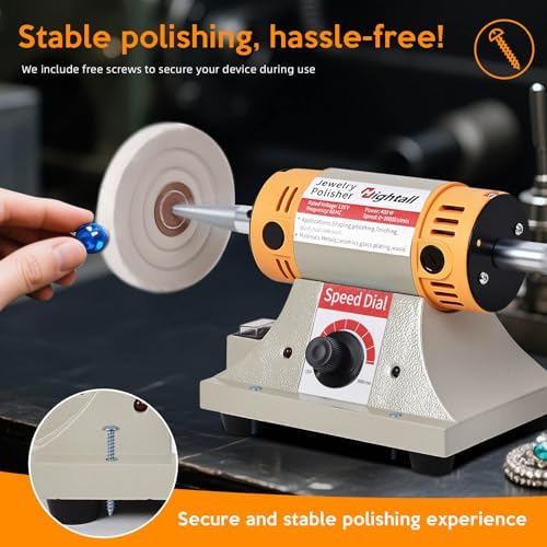Jewelry Polisher Versatile Polishers & Buffers for Bench Grinder - Ideal for Jewelry Polishing and Finishing Jobs,With 6 Cloth Wheels, 2 Abrasive Fiber Wheels, Safety Glass, 3 Polish Compound