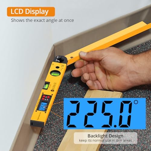 Neoteck 225° 16 inch Digital Angle Finder Aluminum Protractor LCD Backlight