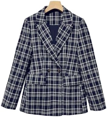 Mina Self 2026 Women's Fall Plaid Blazer Houndstooth Jacket Business Casual